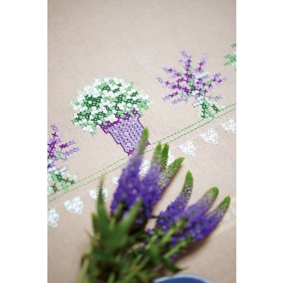 Vervaco Borduurpakket Tafelkleed lavendel