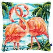 Vervaco Kussen flamingo's