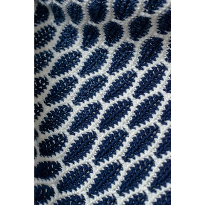 Haakpakket Honinggolfjes sjaal Blauw/wit
