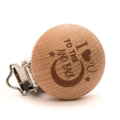 Durable Speenclips "I love you to the moon and back"