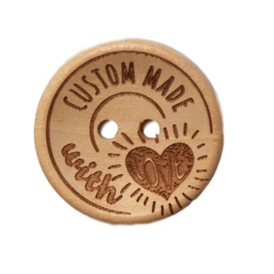 Houten knoop - Custom made with love - 25 mm