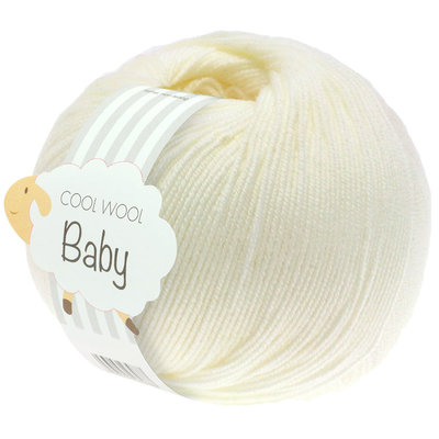 Lana Grossa Cool Wool Baby 213 - Ruw Wit