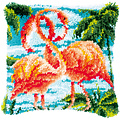 Vervaco Knoopkussen Flamingo's