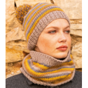 Katia Breipakket: Nekwarmer & Muts Merino Aran Geel