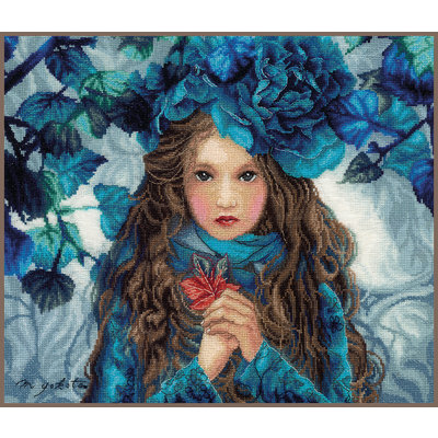 Lanarte Borduurpakket Blue Flowers Girl