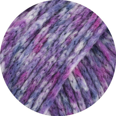 Lana Grossa Cool Merino Print 108- Rood/Blauwviolet/Lichtgrijs