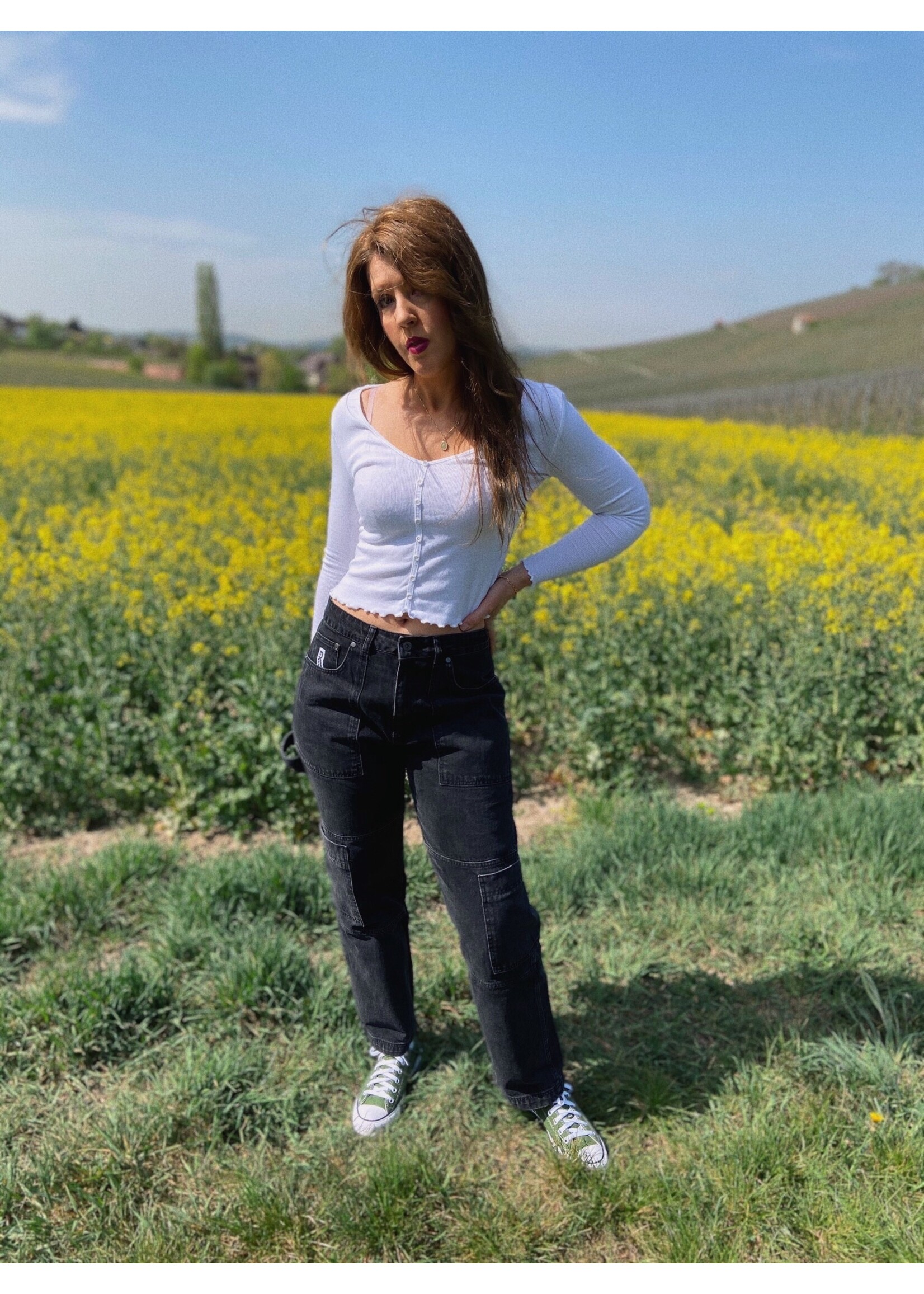 Jeans Cargo in schwarz