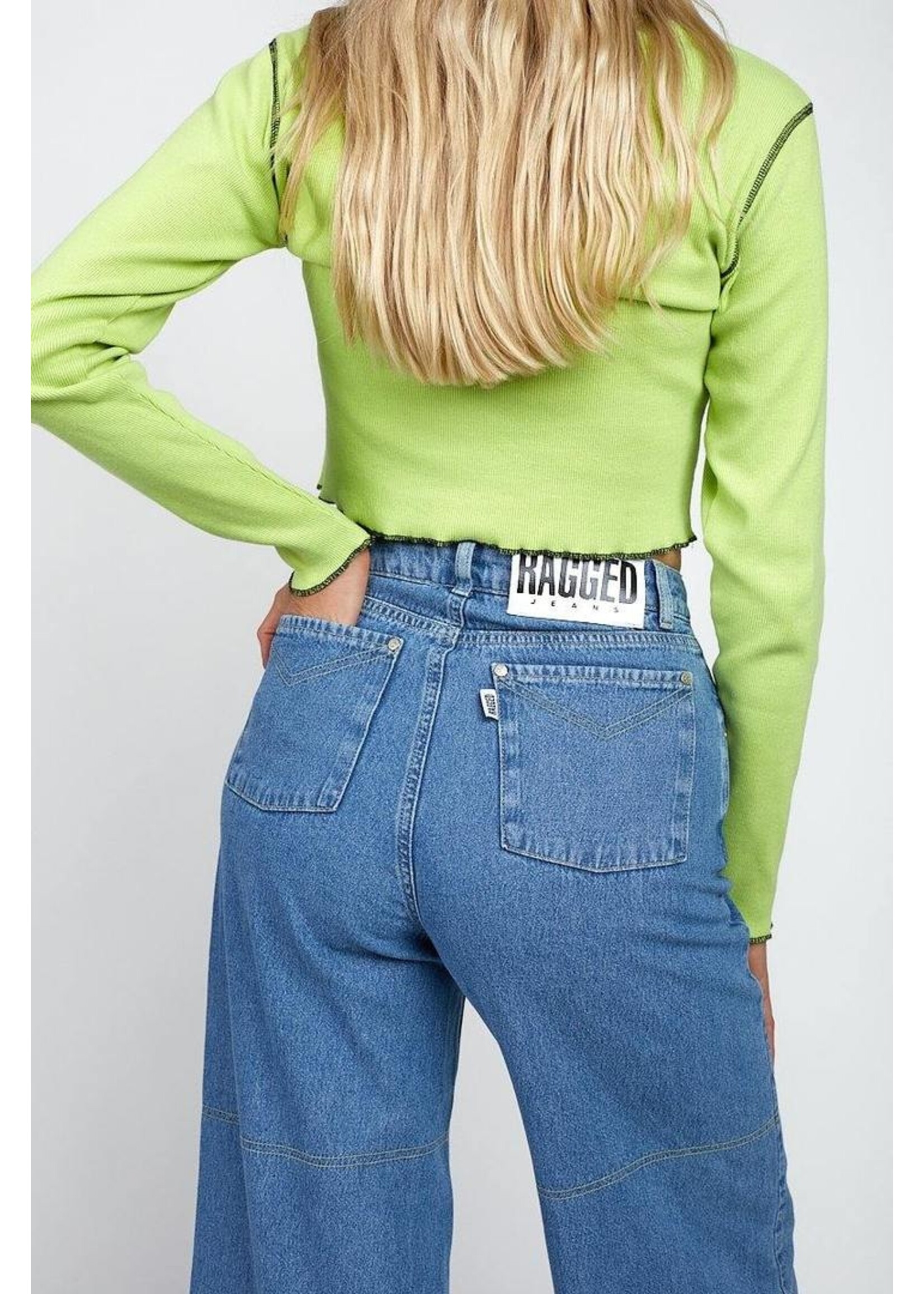 Jeans mit extra weitem Bein in hellblau