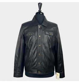 Real Hoxton Lederjacke im Trucker Style