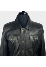 Real Hoxton Lederjacke im Trucker Style