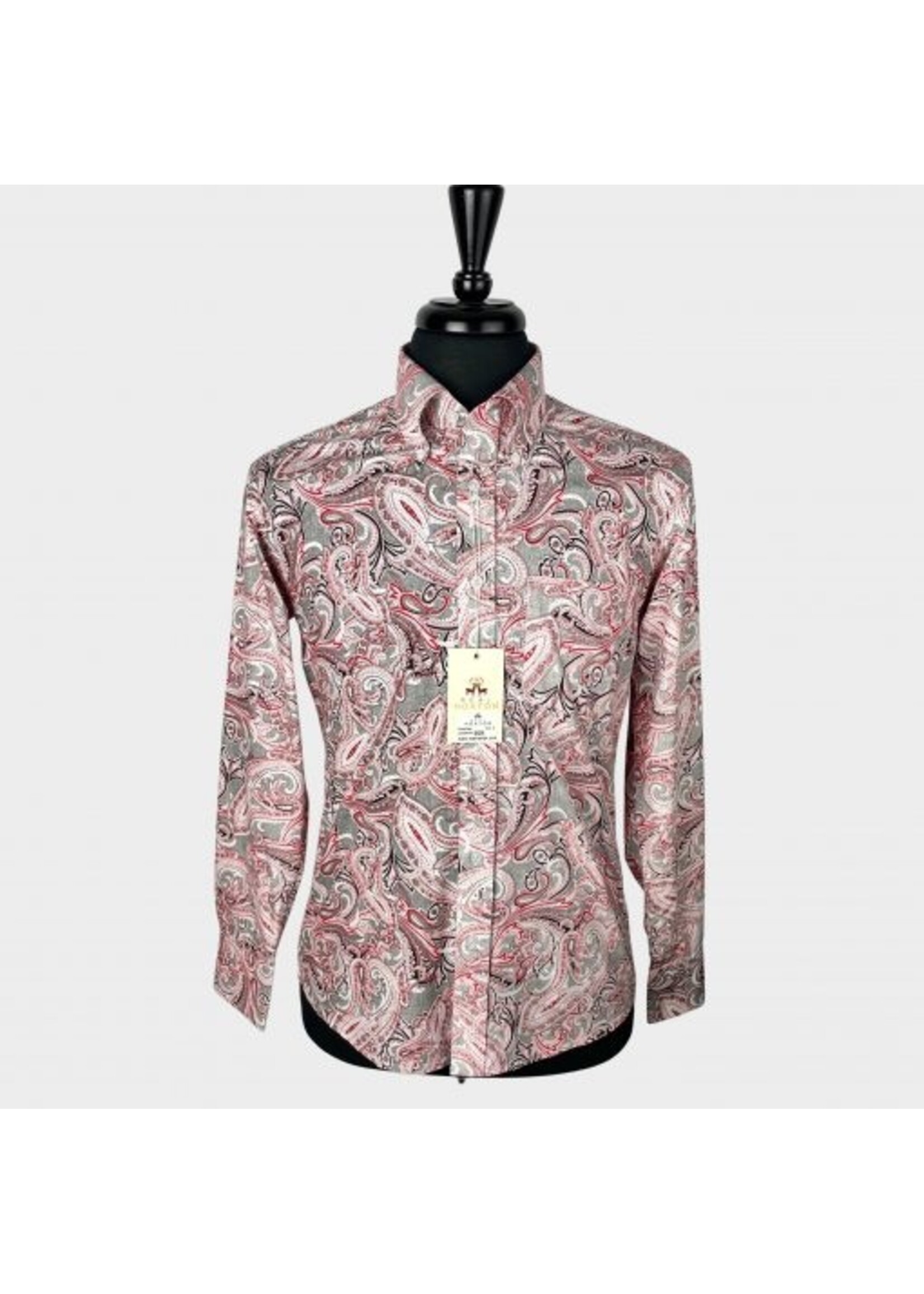 Paisleyhemd in rot und grau