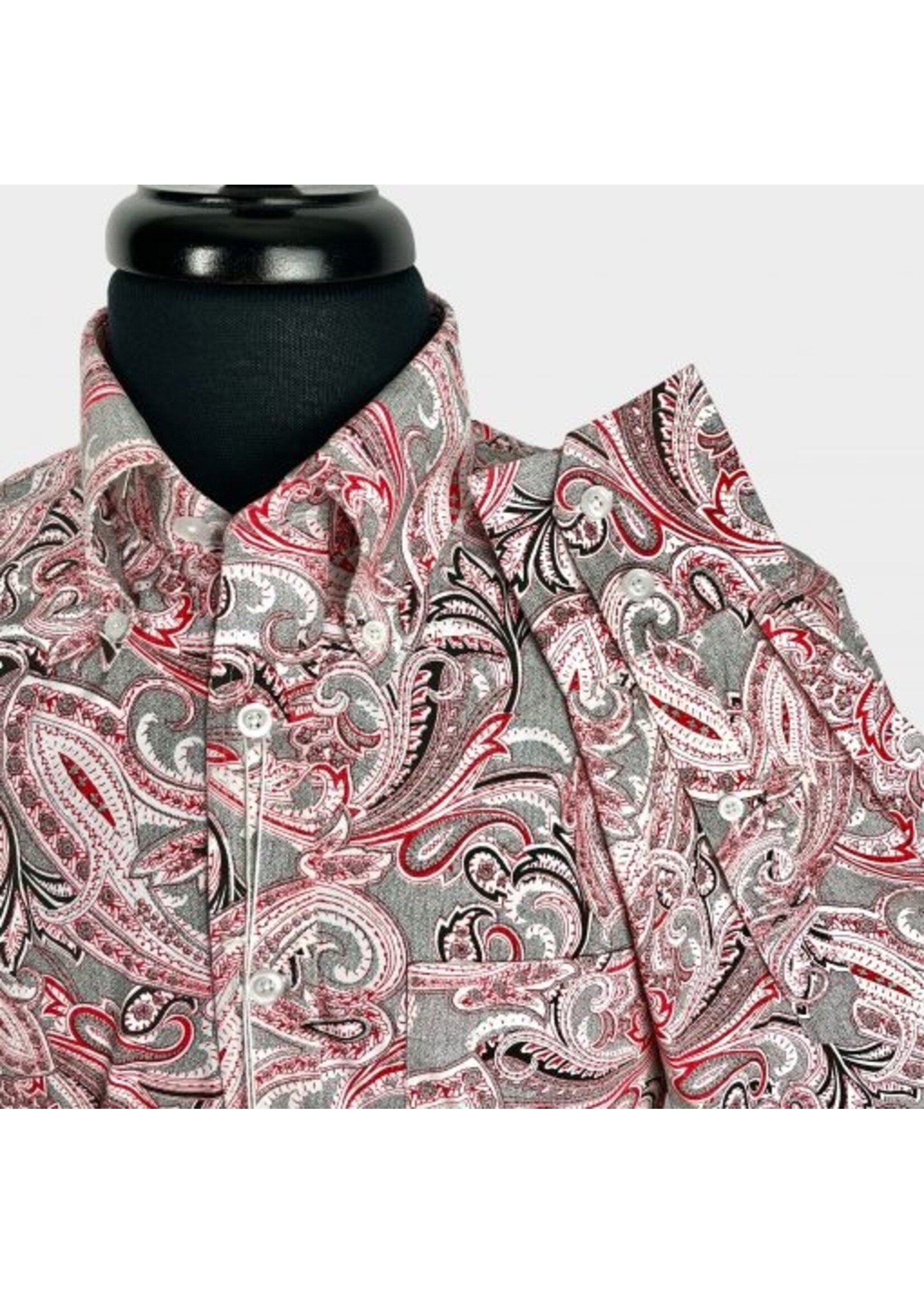 Paisleyhemd in rot und grau