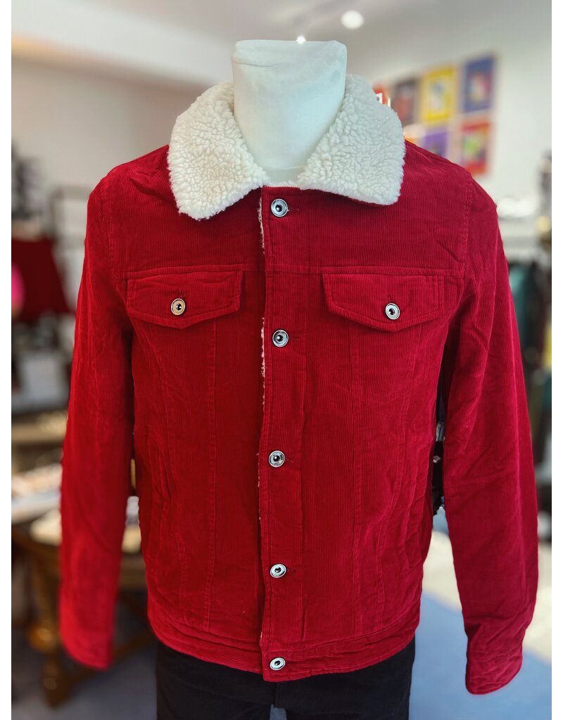 Jacke mit Teddyfell in rot