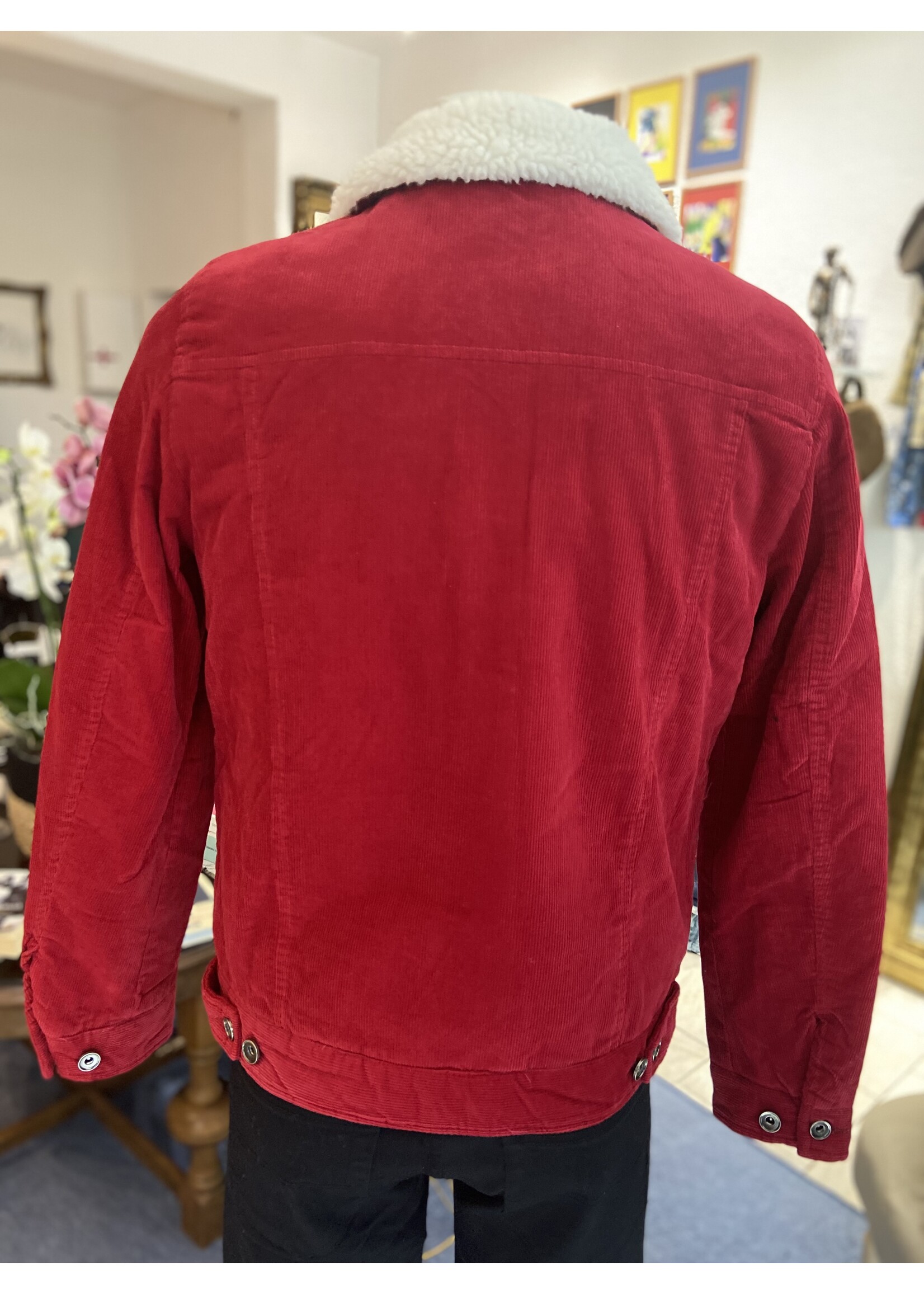 Jacke mit Teddyfell in rot