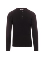 Langarmshirt mit Knopfleiste in schwarz