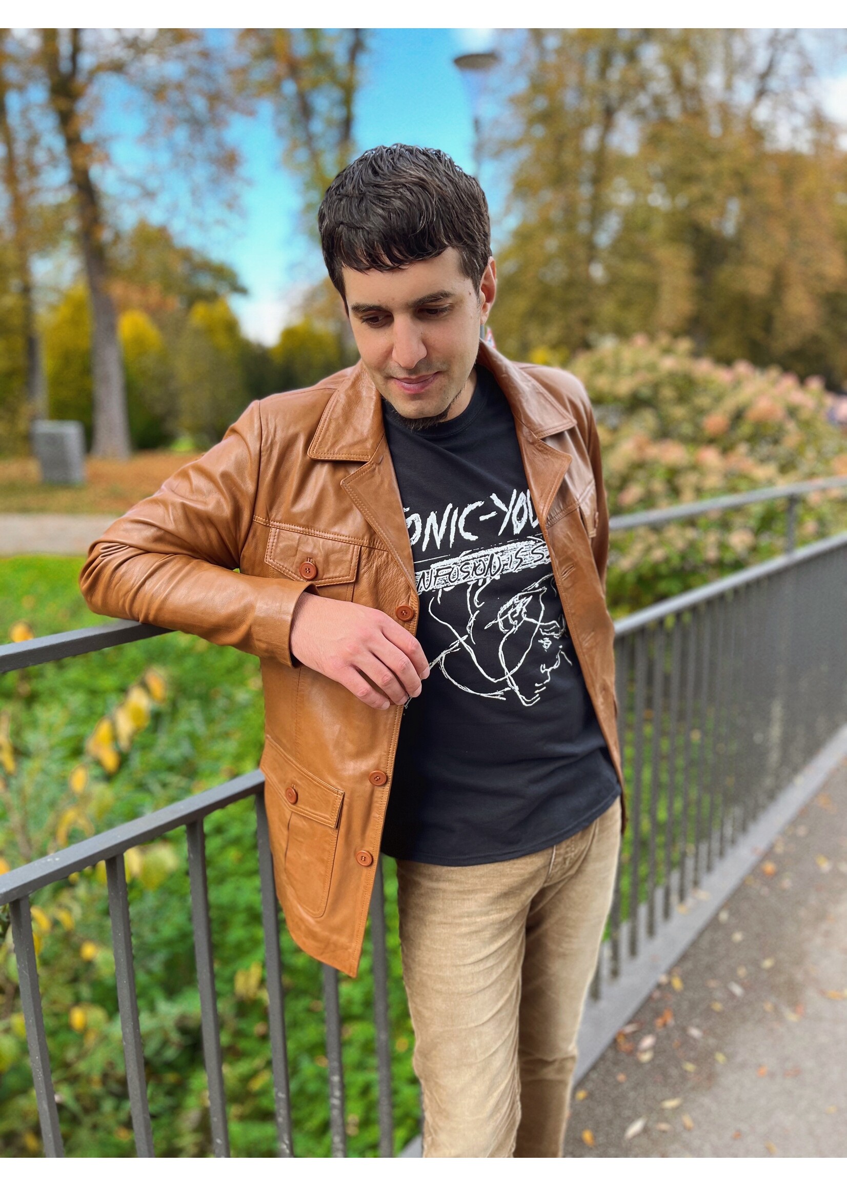 Lederjacke in hellbraun