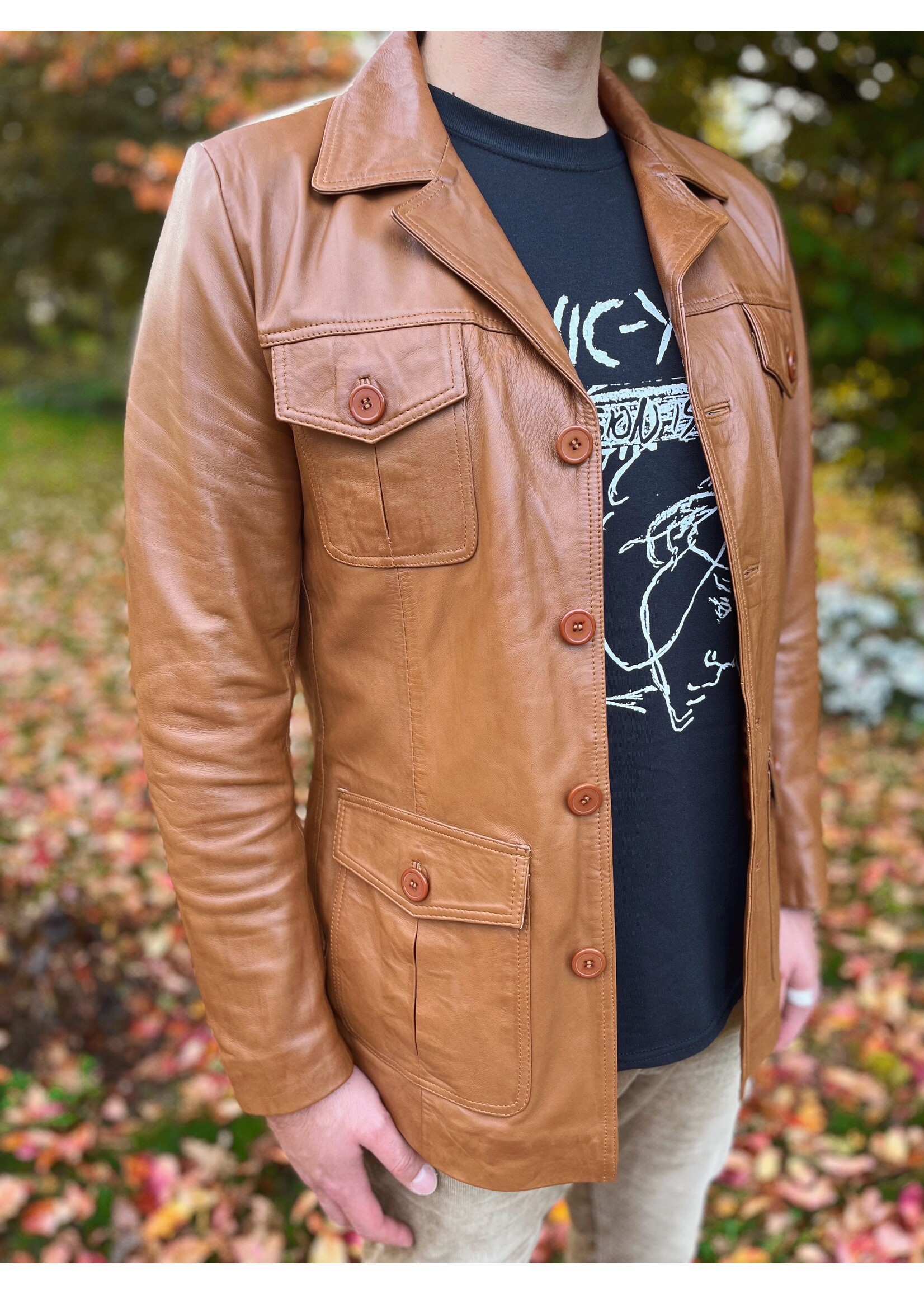 Lederjacke in hellbraun
