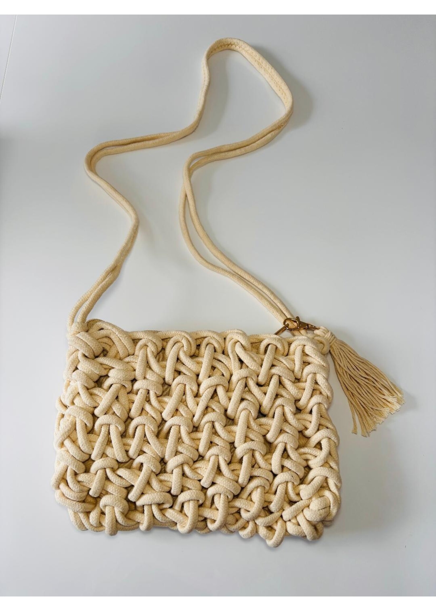 Handtasche gestrickt greige