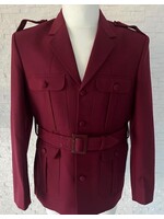 Bordeaux Blazer mit Taillengürtel und Utility-Details