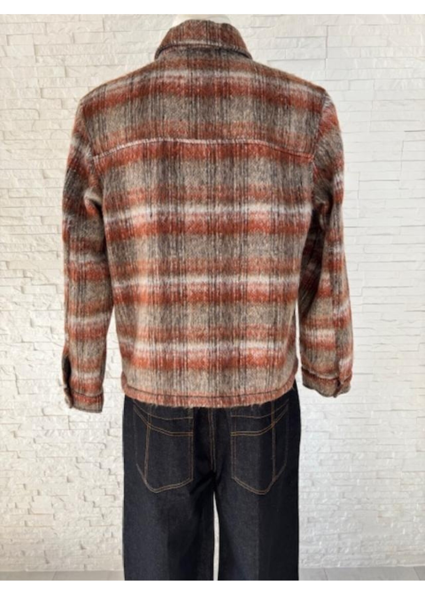 Check Overshirt Jacket in Brown