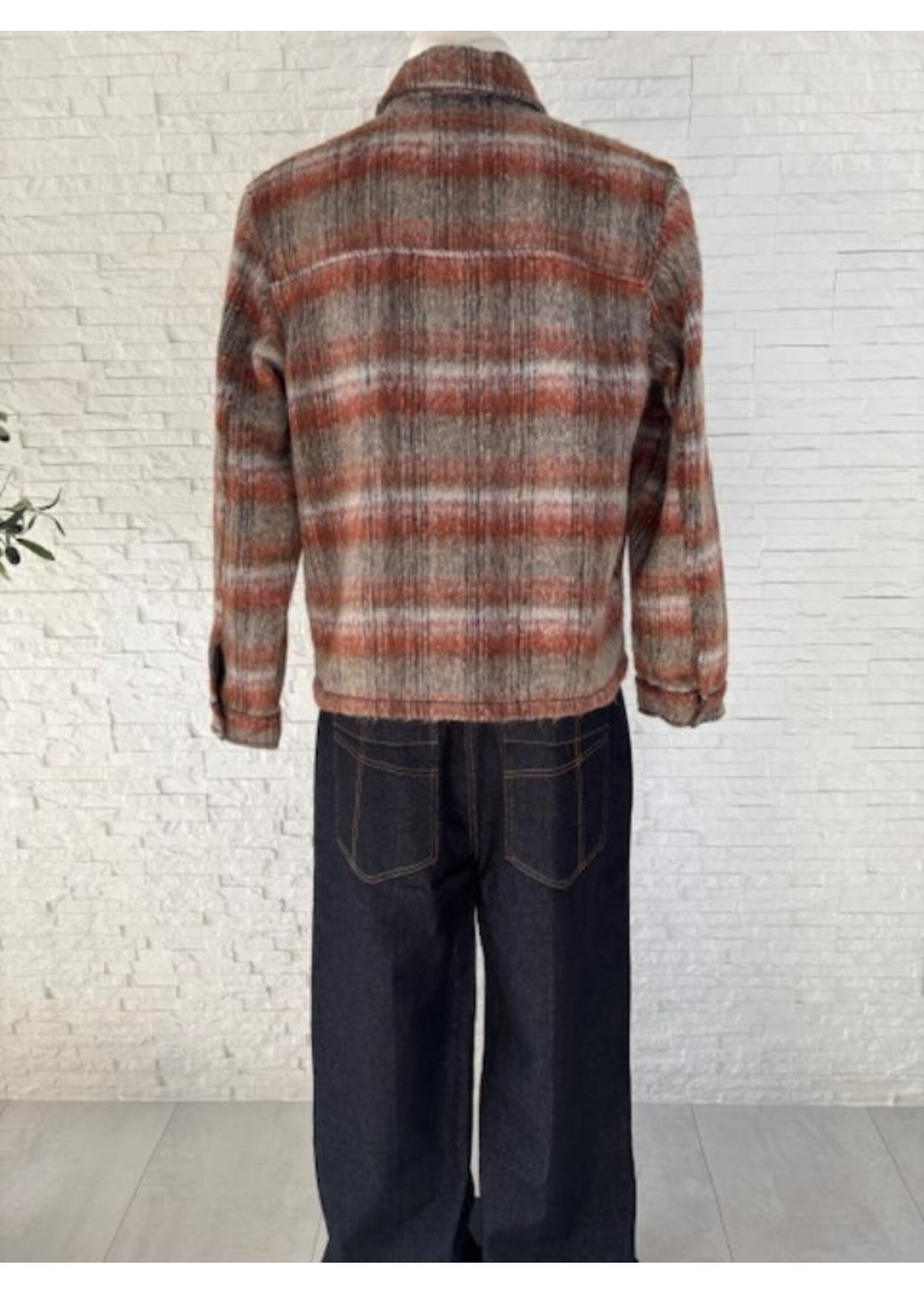 Check Overshirt Jacket in Brown