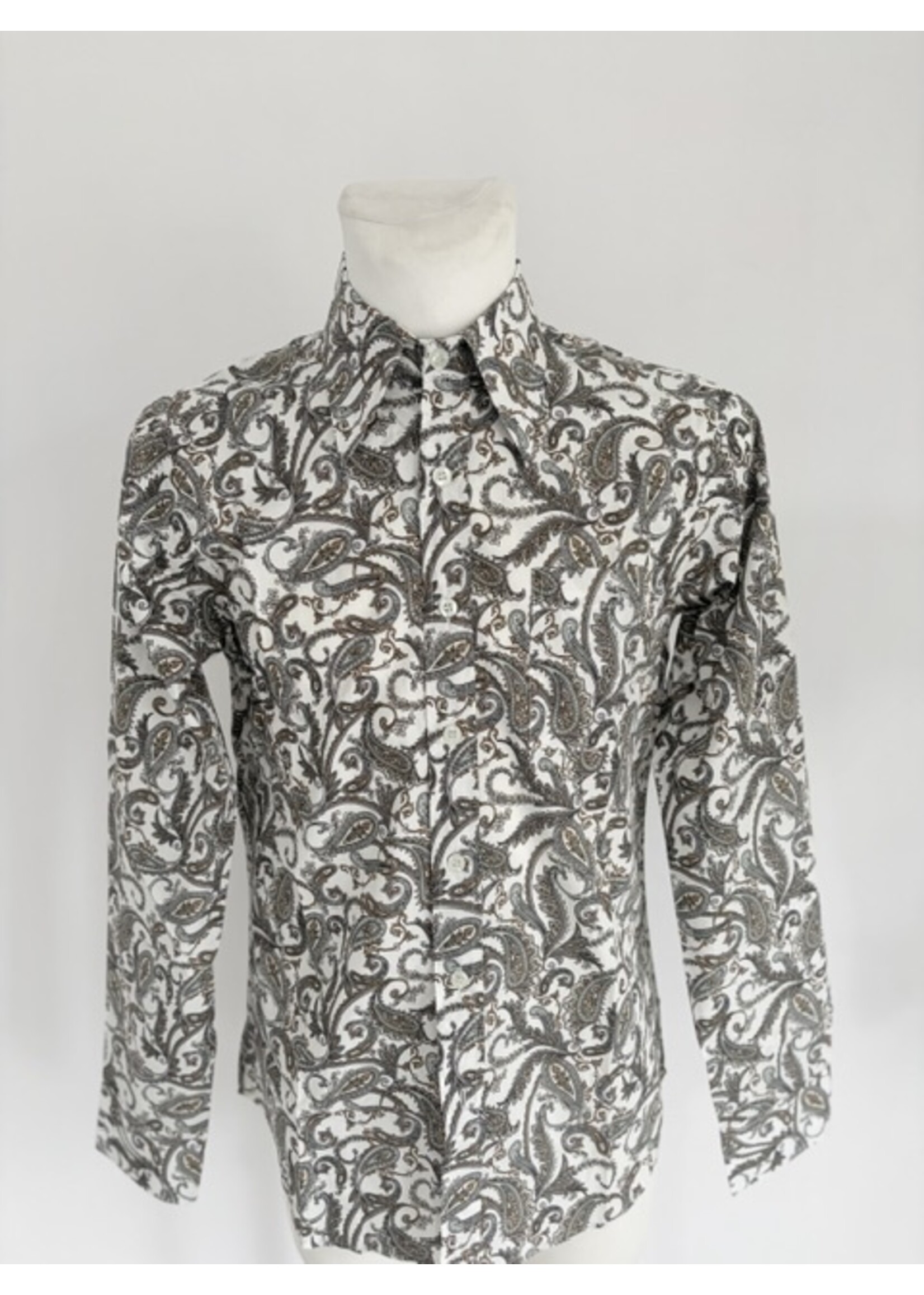 Hemd Paisley braun weiß