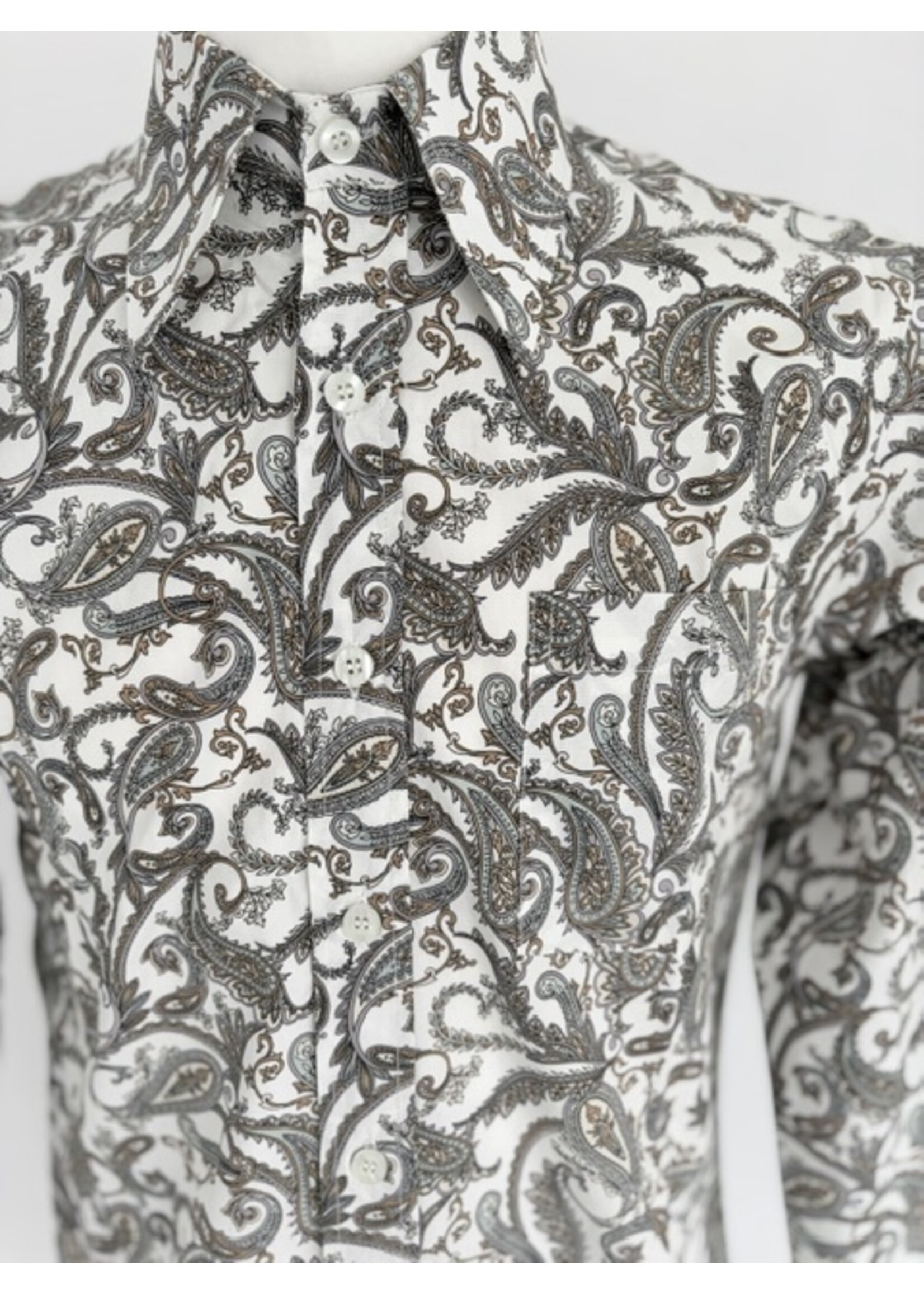 Hemd Paisley braun weiß
