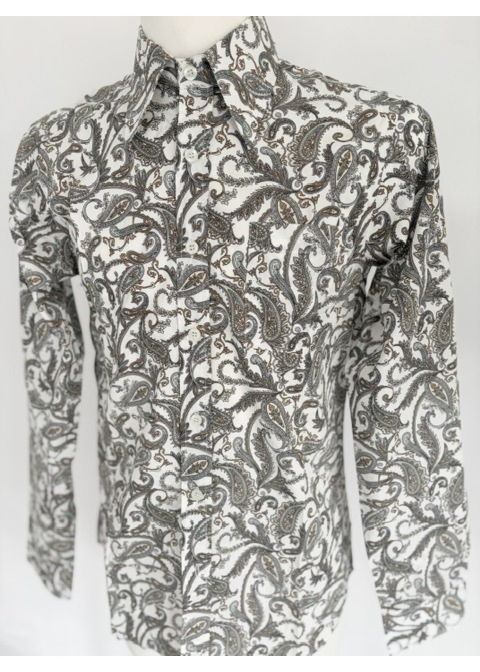 Hemd Paisley braun weiß