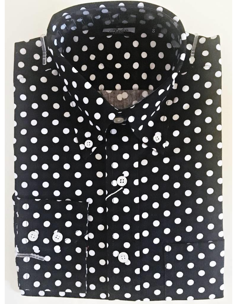 Relco London Polka Dots Hemd in schwarz