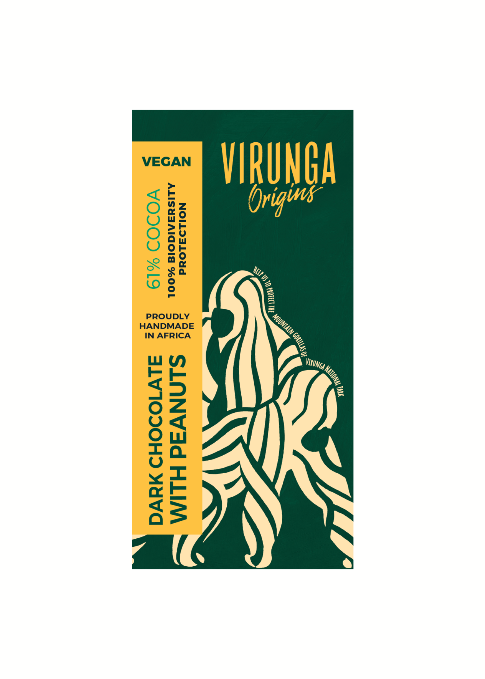 Virunga Chocolate Bar  - 61% Pure chocolade met pindanoten