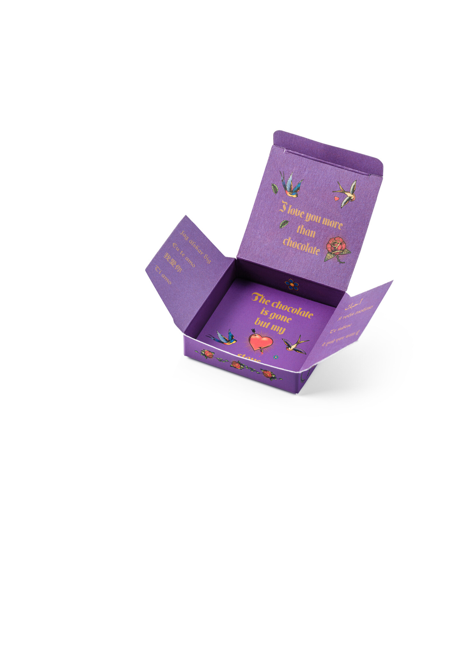 Chocolate heart in a box