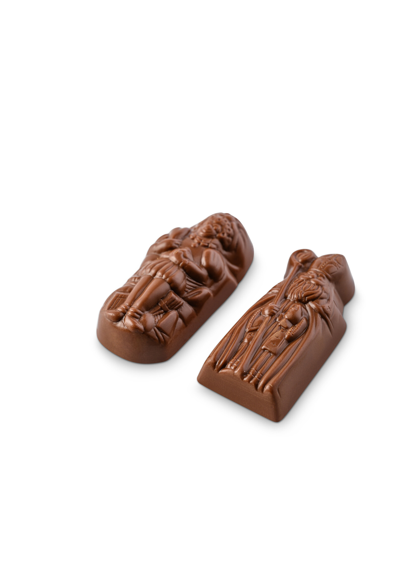 Chocolade Sint  en Piet gevuld met praliné