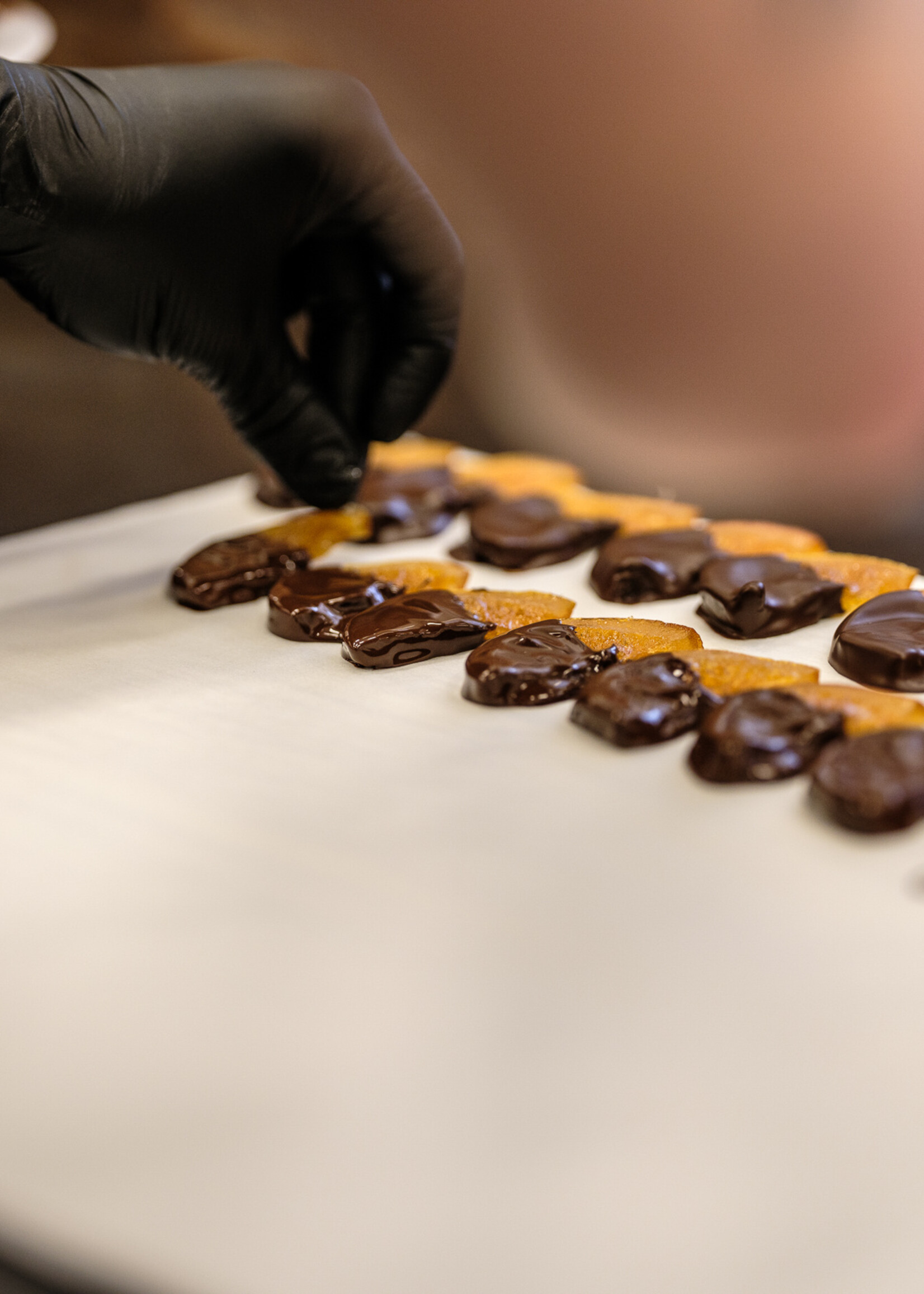 Orangettes slice dark chocolate