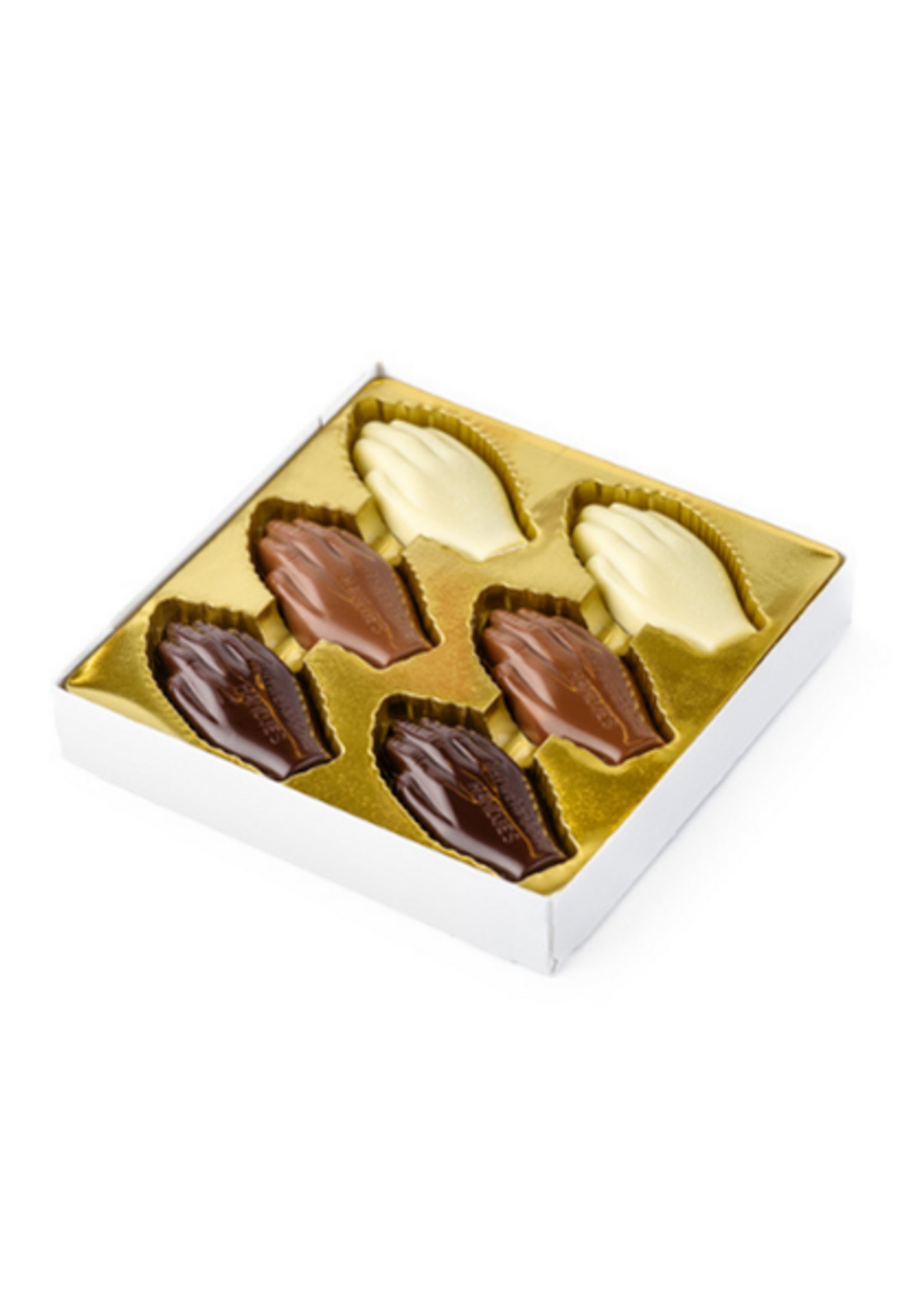 Assortiment van 12 pralines Antwerpse Handjes