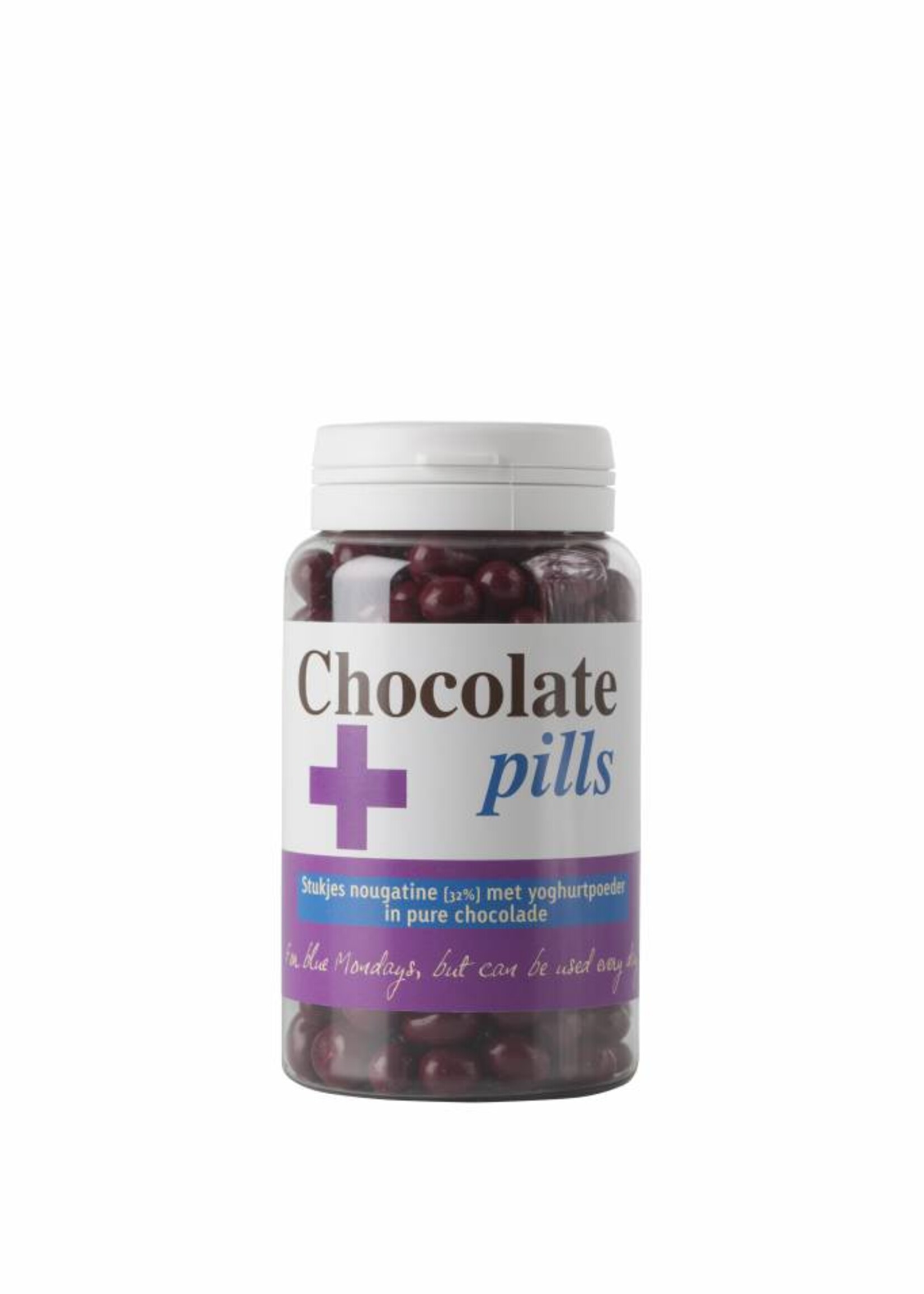 Chocolate pills with nougatine