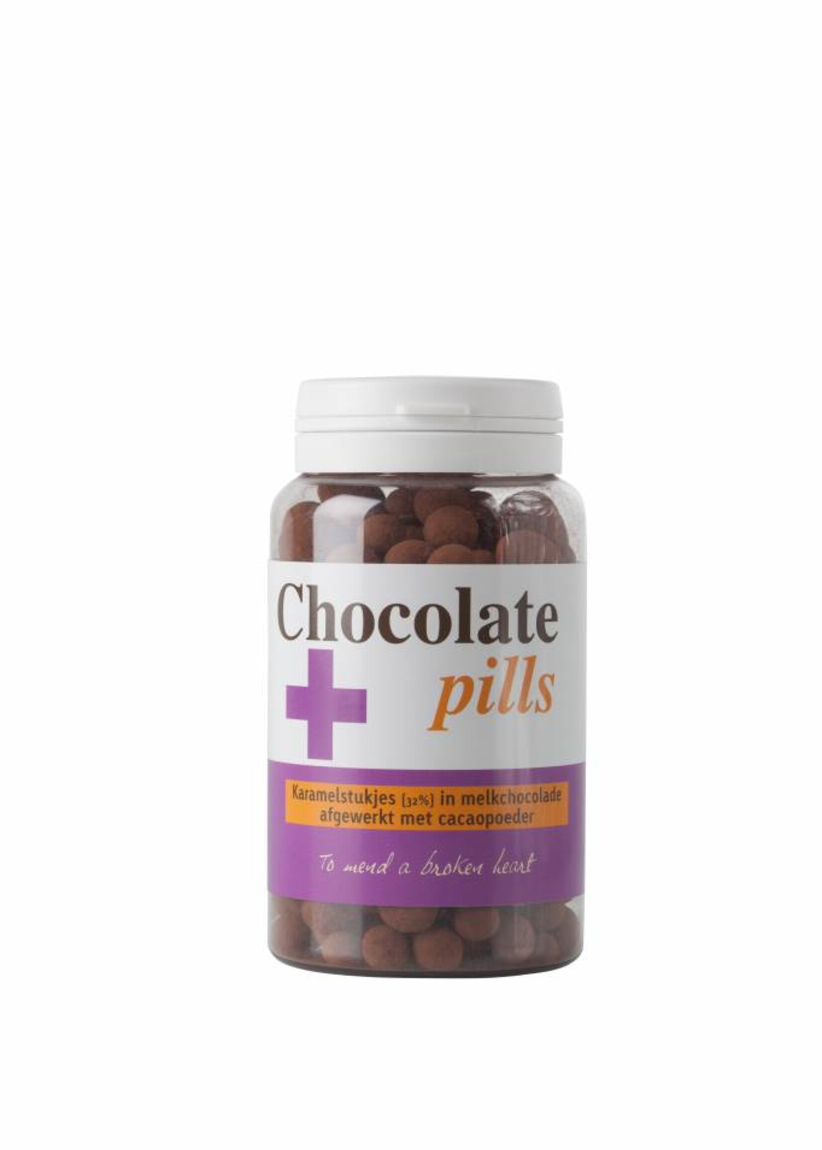 Chocolate pills with caramel