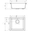 Keukenspoelbak composiet Mika 1bak /  zwart gespikkelde grafiet keukenspoelbak / Mika  keukenspoelbak / inbouw en onderbouw