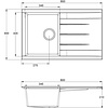 Spoelbak zwart 1bak/ composiet / zwart gespikkeld grafieti keukenspoelbak /  Noa keukenspoelbak