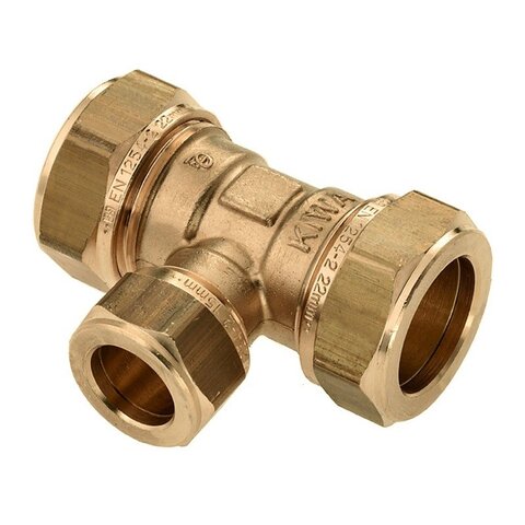 T-stuk  knel koper 15 x 15 x 15 mm