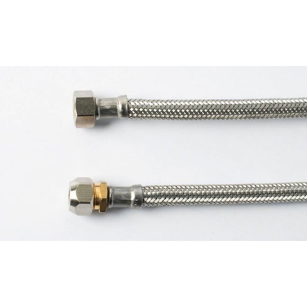 Levica Aansluitslang inox  met dichting 3/8 F - Bicone 10 mm -50cm