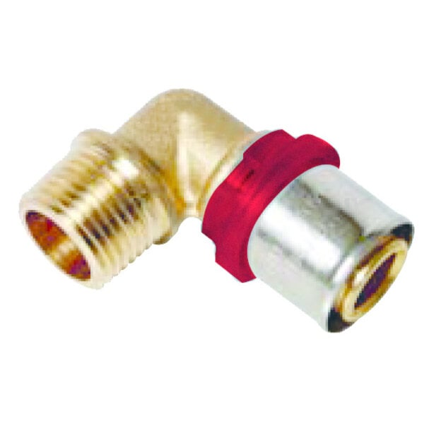 Iezy Pers   knie  3/4 M x 26-3.0  haaks   / haakse koppeling  waterleiding / meerlagenbuis – CV & Sanitair - messing