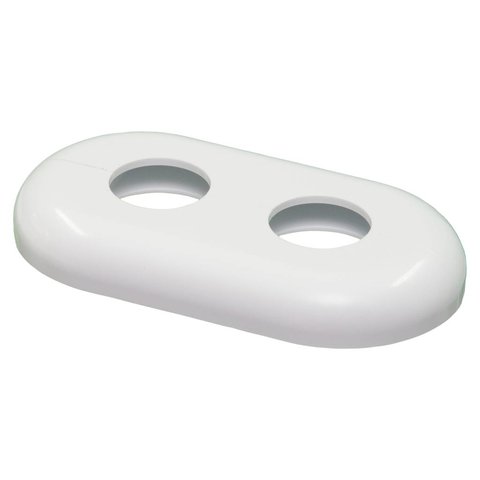 Designrozet dubbel : wit hartafstand 38 mm  Ø 21.7 mm