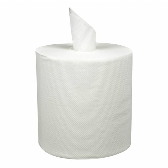 Huchem Handdoekrol | Wit | Midi Coreless | 6st. | 1 lgs. | 300m | Hygiene Papier