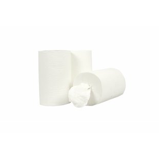 Handdoekrol | Mini | Coreless | Wit | 100% cellulose | 12 st. 1 laags | 120m | Hygiëne Papier