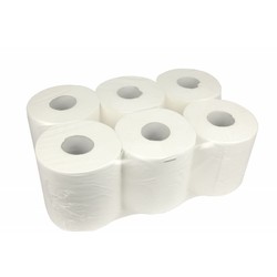 Midirollen | Wit | Midi | 6 st. 2 lgs. | 160m | Cellulose | Premium | Handdoekrol | Poetsrollen