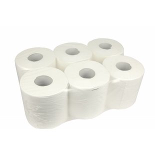 Midirollen | Wit | Midi | 6 st. 2 lgs. | 160m | Cellulose | Premium | Handdoekrol | Poetsrollen