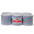 Huchem Blauwe Handdoekrol Midi 6 stuks – 1 laags, 300 m (hygiëne rol blauw) | Poetsrollen