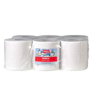 Witte Handdoekrol Midi – 1-laags – 1740 m (6 × 290 m) – Voordelige hygiënepapieren handdoekrol