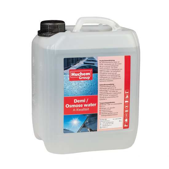 Huchem Demiwater 5 Liter – Gedemineraliseerd Water | Kalkvrij & Zuiver | Gedemineraliseerd water 