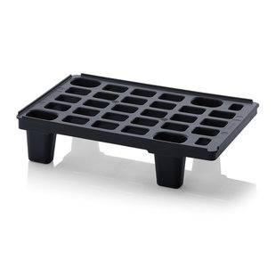 Pallet | kwart pallet | Lichtgewicht Kunststof Pallet 40x60 cm met Beveiligingsrand | Nestbaar | Export & Display Pallet